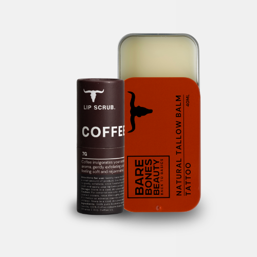 
                  
                    The Tallow Balm & Lip Balm Bundle from Bare Bones Beauty Australia features both products on a plain white background.
                  
                